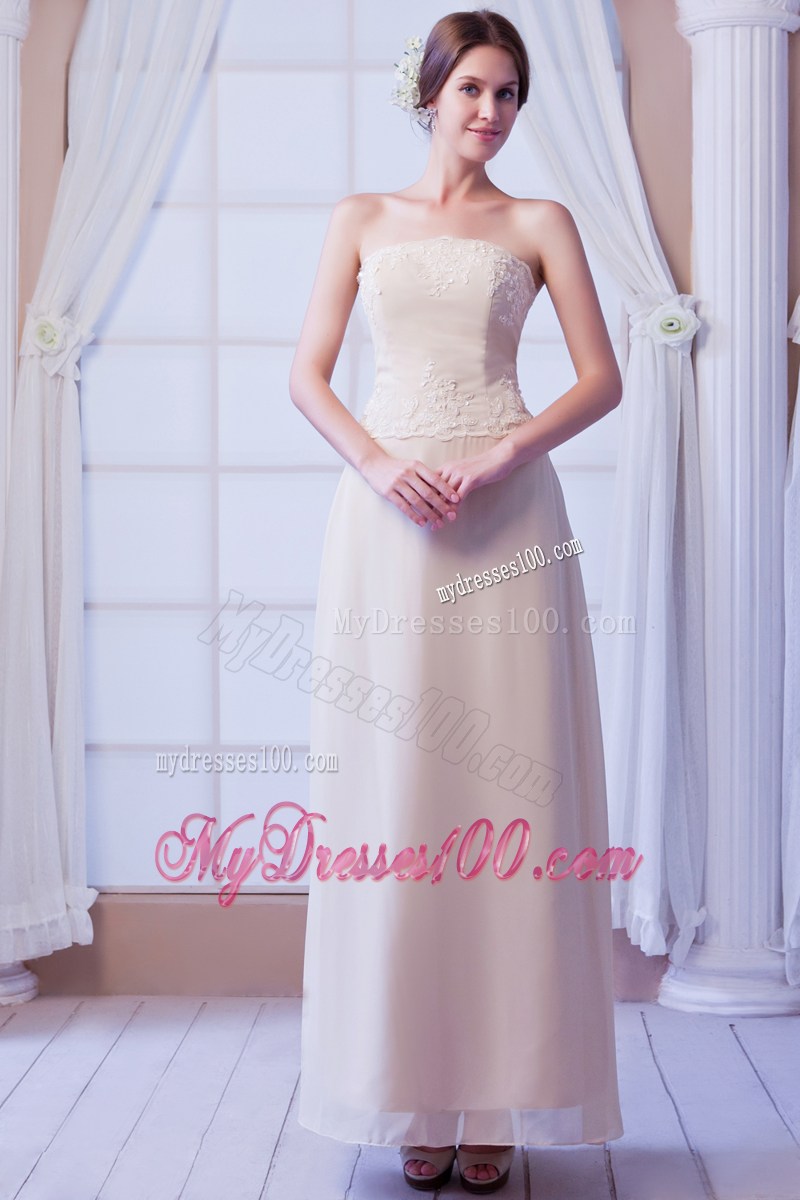 Champagne Feet-length Strapless Mother Of The Groom Dresses