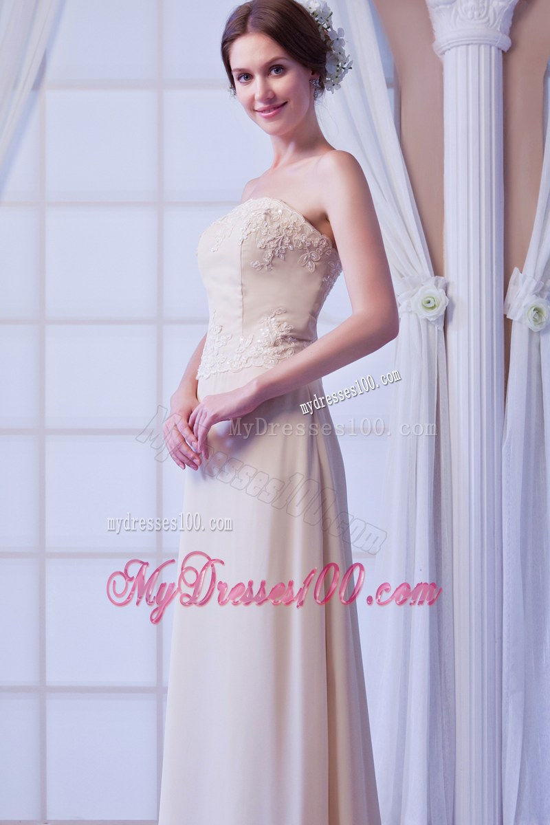 Champagne Feet-length Strapless Mother Of The Groom Dresses