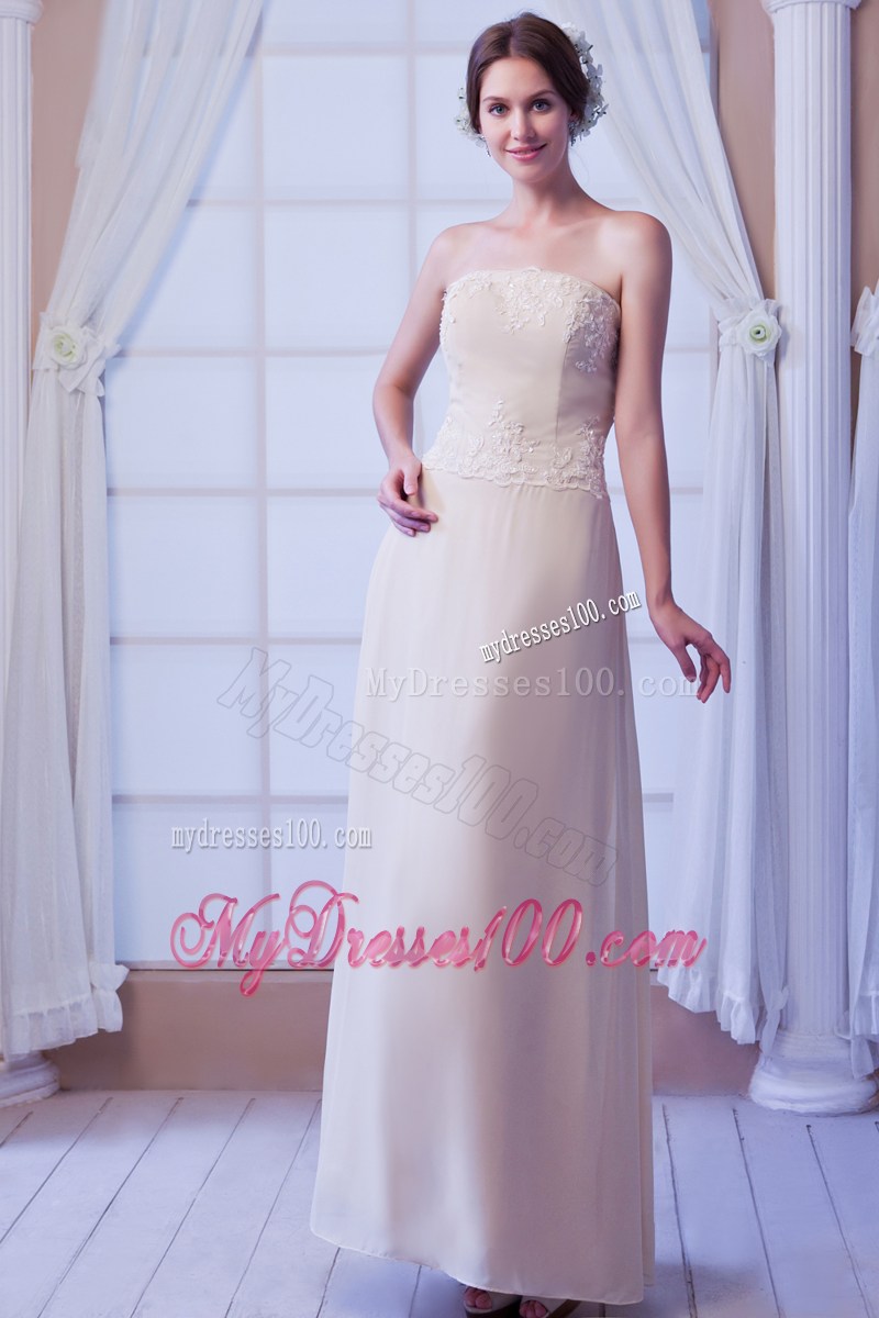 Champagne Feet-length Strapless Mother Of The Groom Dresses