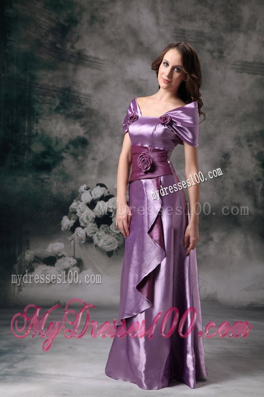 Off The Shoulder Two-toned Lavender Mothers Dresses with Flowers