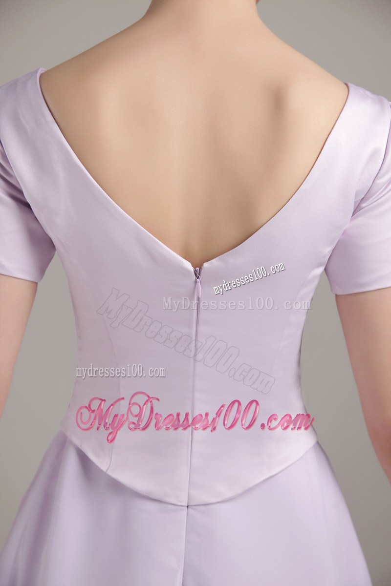 Lilac Deep V-neck Floor-length Chiffon Mother In Law Dresses