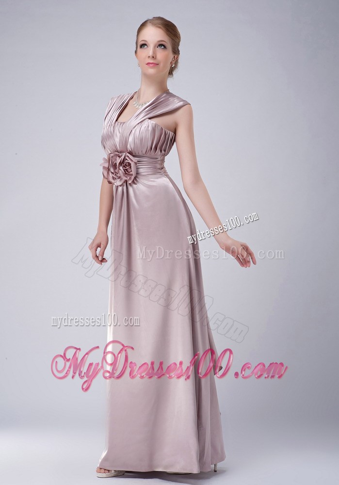 Modest Empire V-neck Hand Made Flowers Mother of the Bride Dress