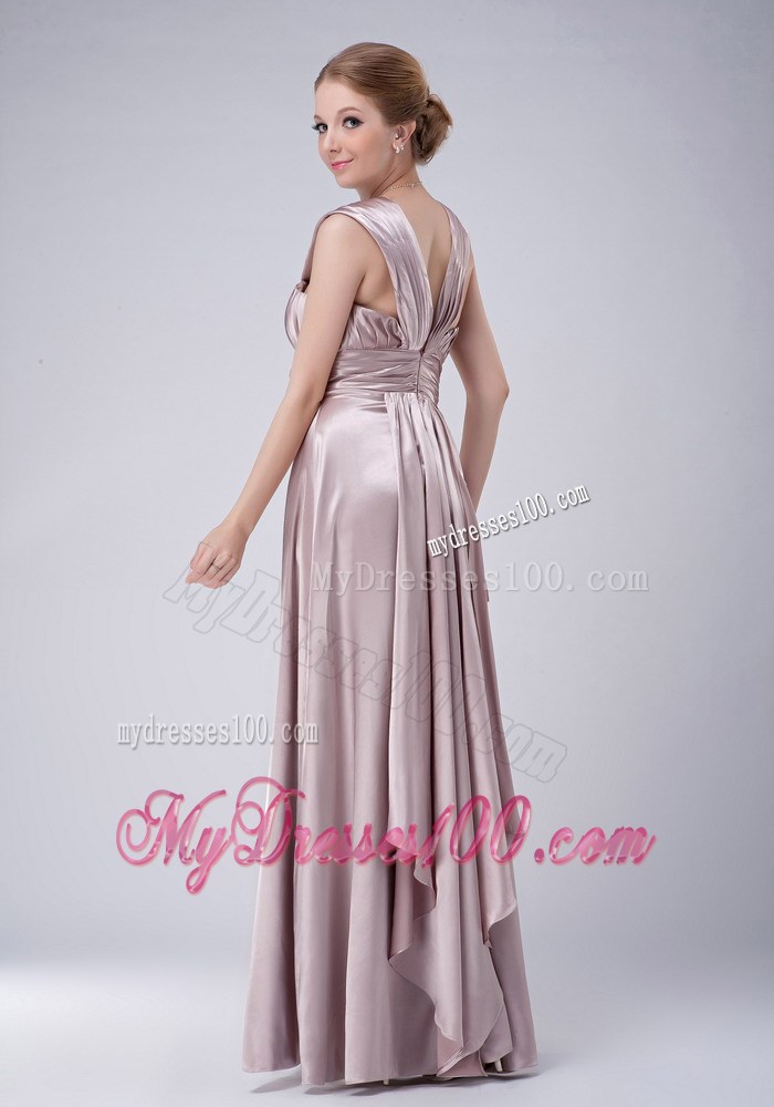 Modest Empire V-neck Hand Made Flowers Mother of the Bride Dress