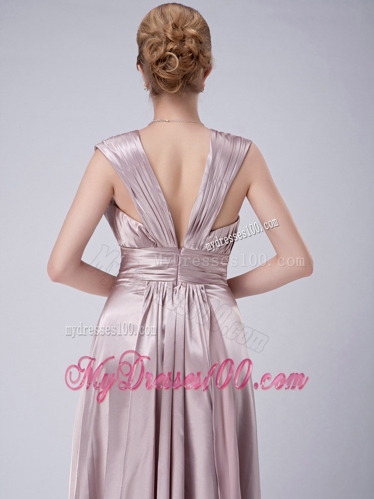 Modest Empire V-neck Hand Made Flowers Mother of the Bride Dress