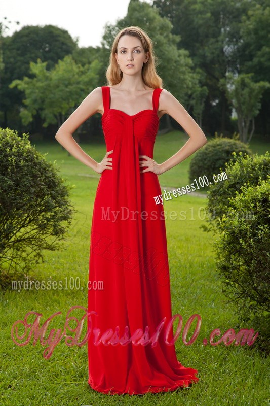 Red Empire Chiffon Mother of Bride Dress Plus Size for Wedding