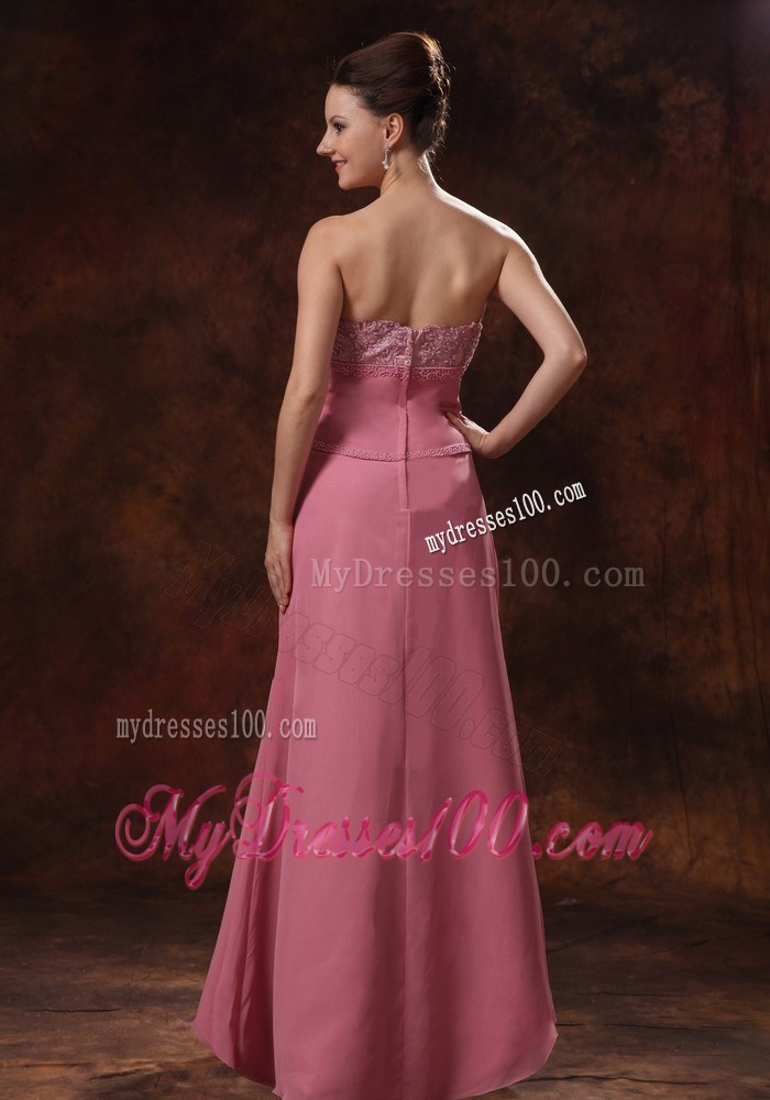 Rose Pink Appliques Decorate Bust Mother of the Bride Dress With Coat