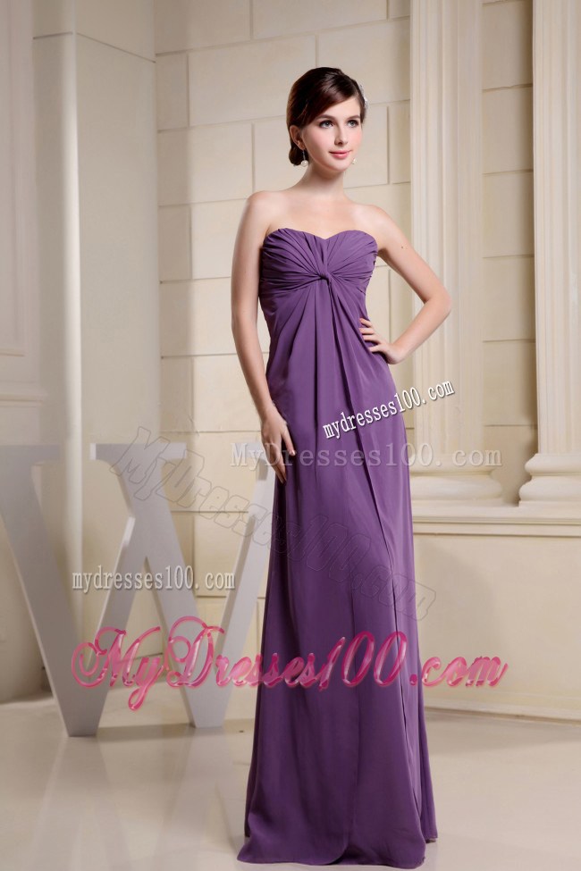 Simple Sweetheart Mother Dress with Ruche Purple with Lace Jacket