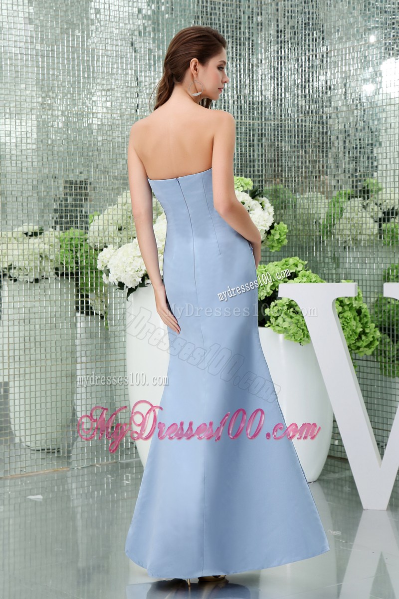 Trumpet Ankle-length Beaded Strapless Mother In Law Dresses