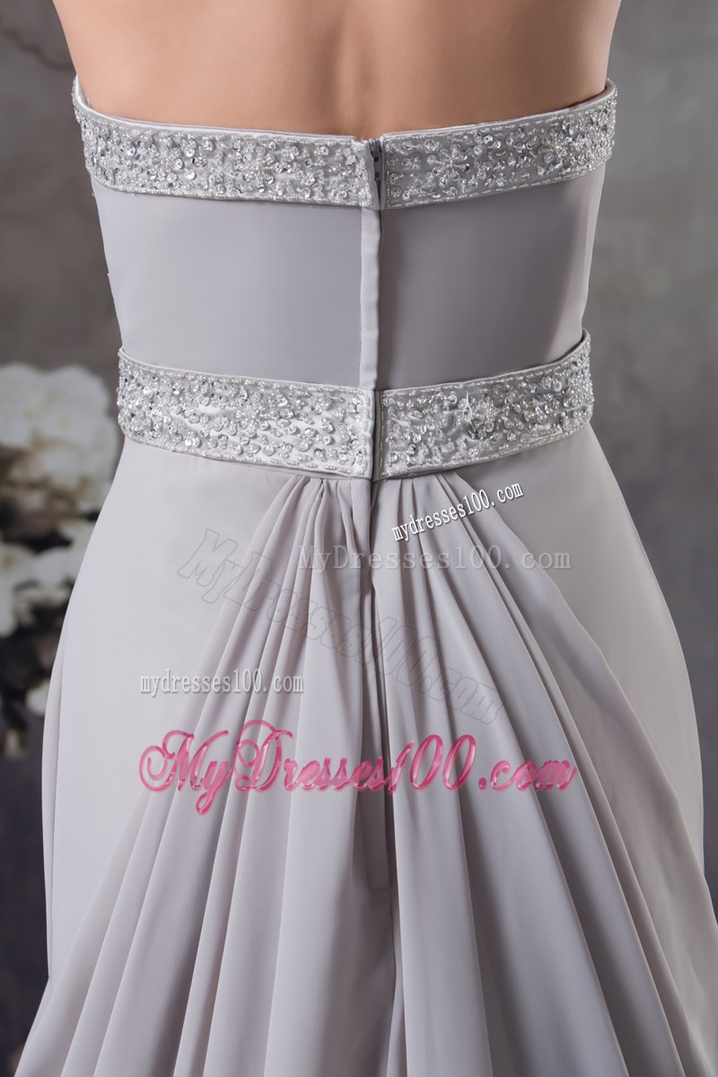 Sweetheart Beading Ruched Brush Train Mother Of The Bride Dress