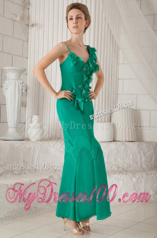 Mermaid Mothers Dresses with Beaded Hand Made Flowers Cap Sleeve