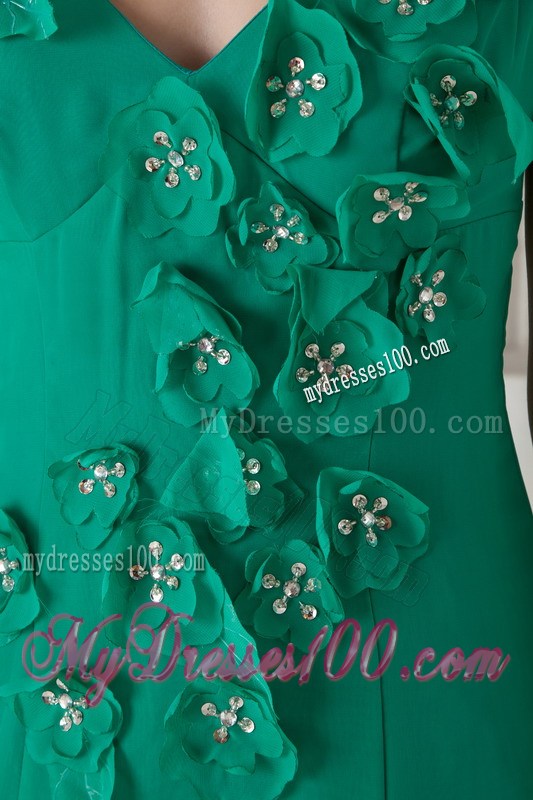 Mermaid Mothers Dresses with Beaded Hand Made Flowers Cap Sleeve