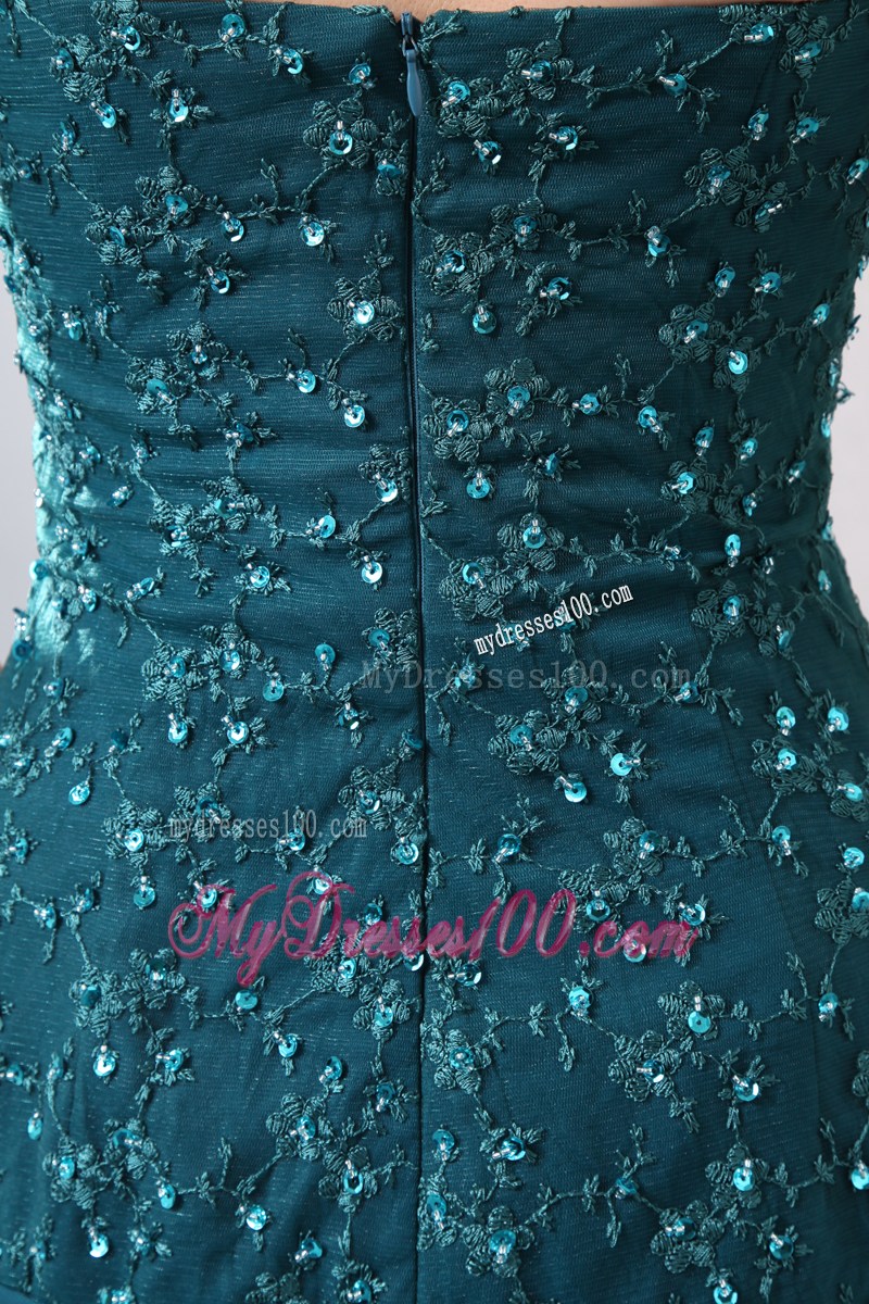 Column Beaded Lace Top Ruffle Tiers Long Bottom Mothers Dresses