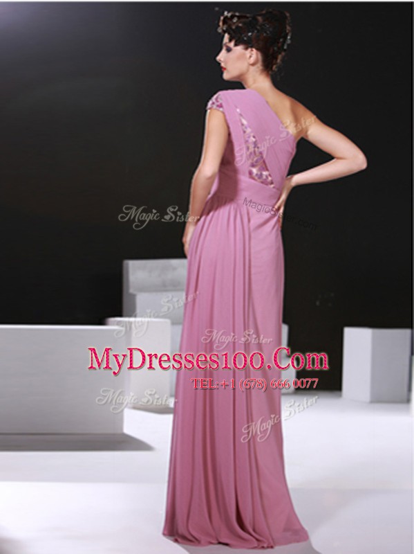 One Shoulder Sleeveless Criss Cross Ruching Homecoming Dress
