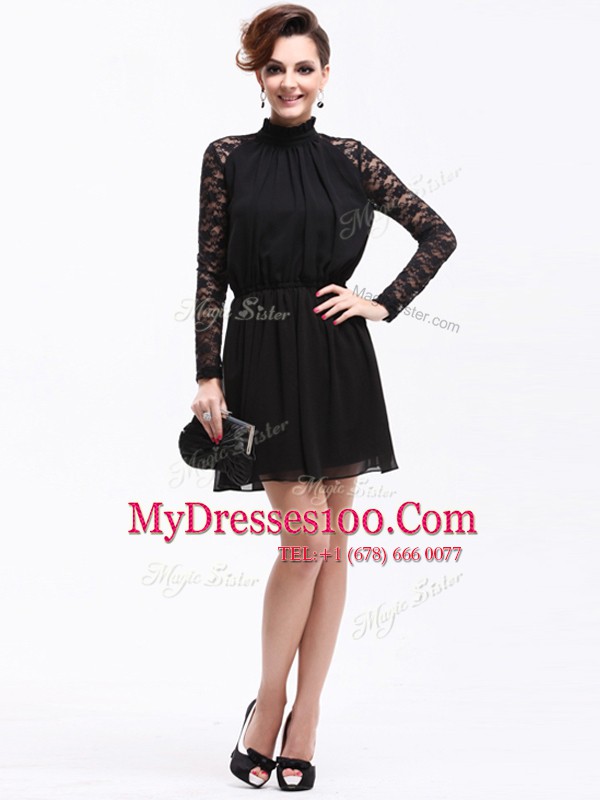Sleeveless Zipper Knee Length Lace Party Dresses