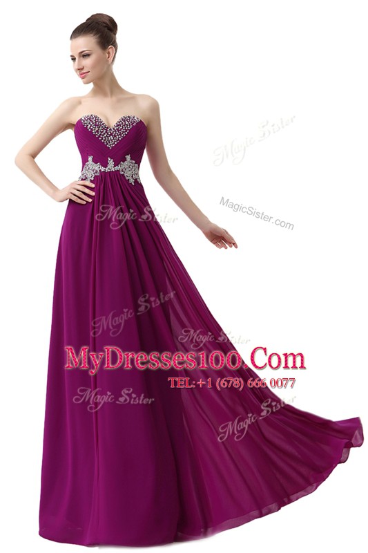 Charming Purple Sleeveless Chiffon Lace Up Homecoming Dress Online for Prom and Party