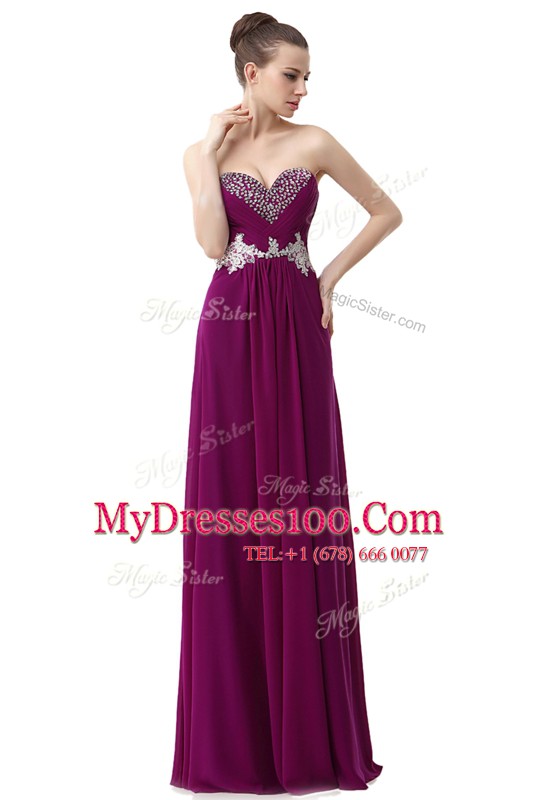 Charming Purple Sleeveless Chiffon Lace Up Homecoming Dress Online for Prom and Party