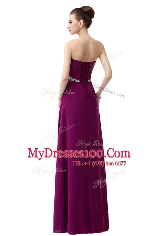 Charming Purple Sleeveless Chiffon Lace Up Homecoming Dress Online for Prom and Party