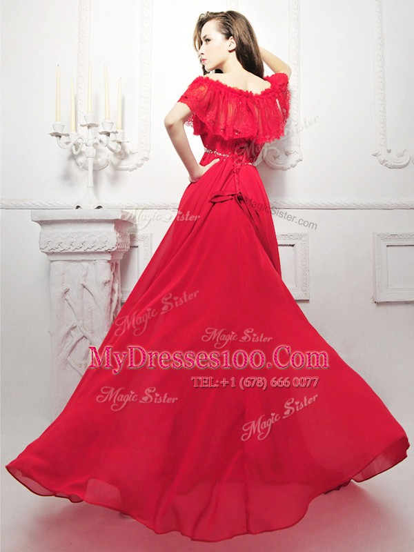 Smart Sleeveless Sweep Train Zipper Beading Evening Dress