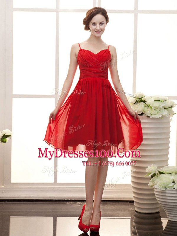 High End Knee Length A-line Sleeveless Wine Red Club Wear Zipper