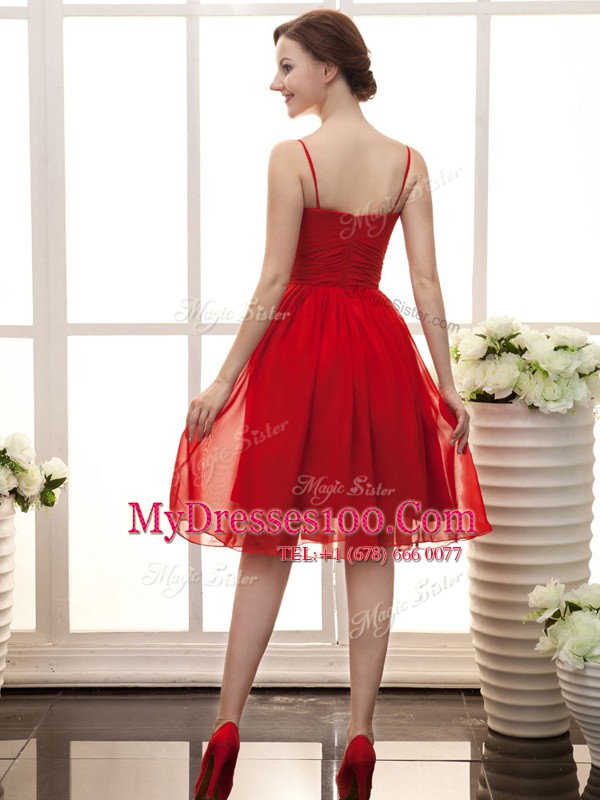 High End Knee Length A-line Sleeveless Wine Red Club Wear Zipper