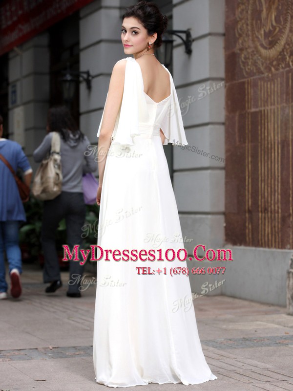 Super Square Half Sleeves Chiffon Mother Of The Bride Dress Beading Zipper