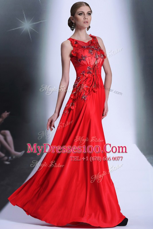 Decent Sleeveless Hand Made Flower Zipper Mother Of The Bride Dress