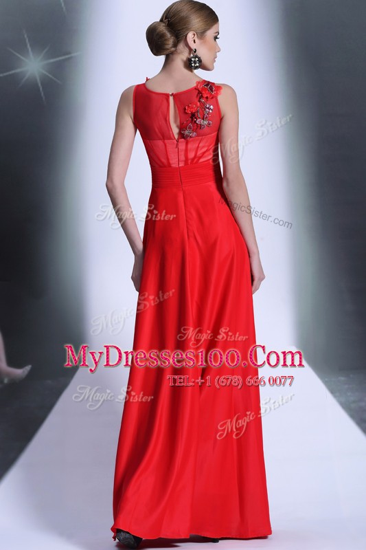Decent Sleeveless Hand Made Flower Zipper Mother Of The Bride Dress