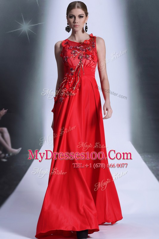 Decent Sleeveless Hand Made Flower Zipper Mother Of The Bride Dress