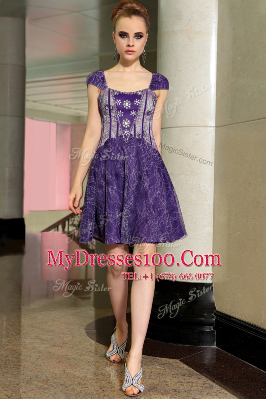 Fashion Lace Sleeveless Mini Length Cocktail Dresses and Beading