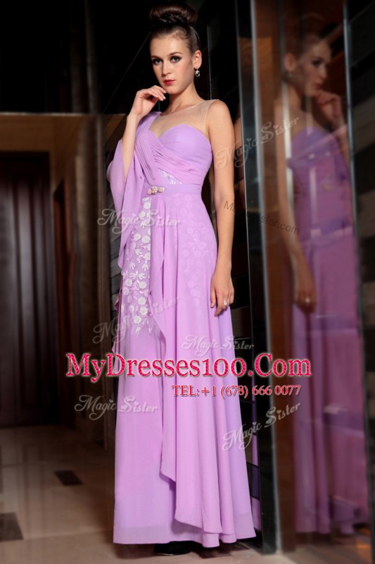 Artistic Square Half Sleeves Chiffon Mother Of The Bride Dress Beading and Ruching Side Zipper