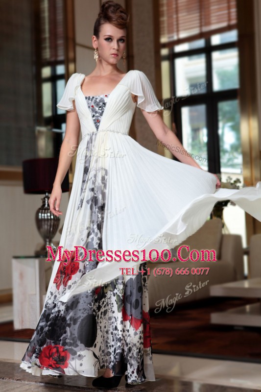 New Arrival Off the Shoulder Ankle Length Zipper Mother Of The Bride Dress Multi-color for Prom and Party with Beading and Pattern