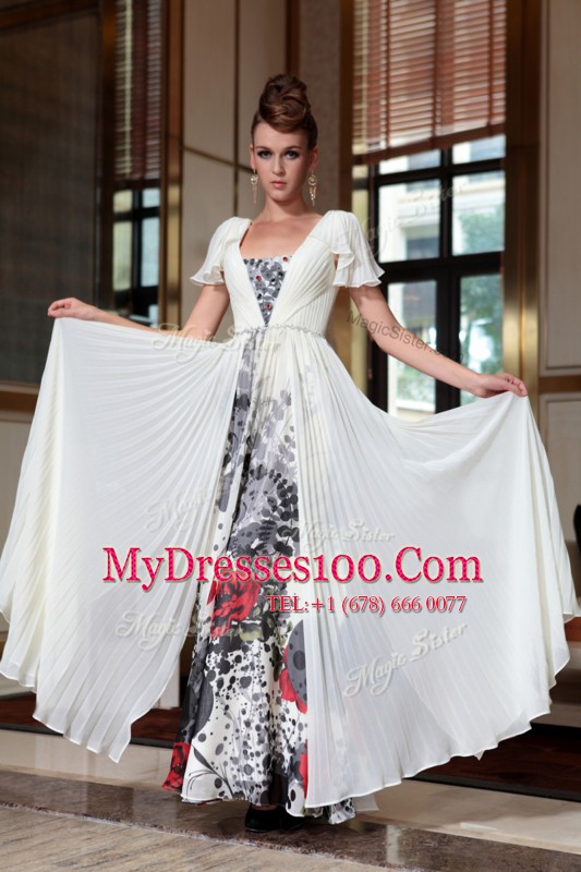 New Arrival Off the Shoulder Ankle Length Zipper Mother Of The Bride Dress Multi-color for Prom and Party with Beading and Pattern