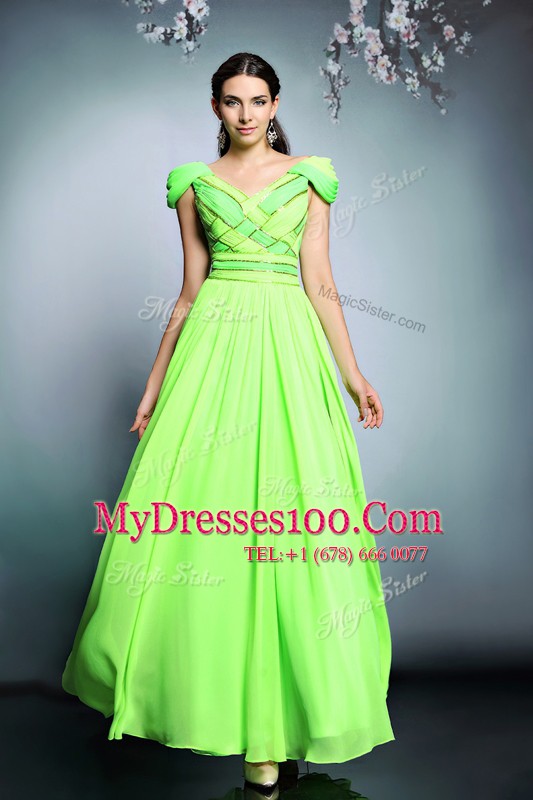 Wonderful Backless Mother Of The Bride Dress Pattern Short Sleeves Floor Length