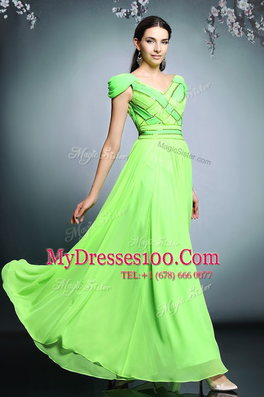 Wonderful Backless Mother Of The Bride Dress Pattern Short Sleeves Floor Length