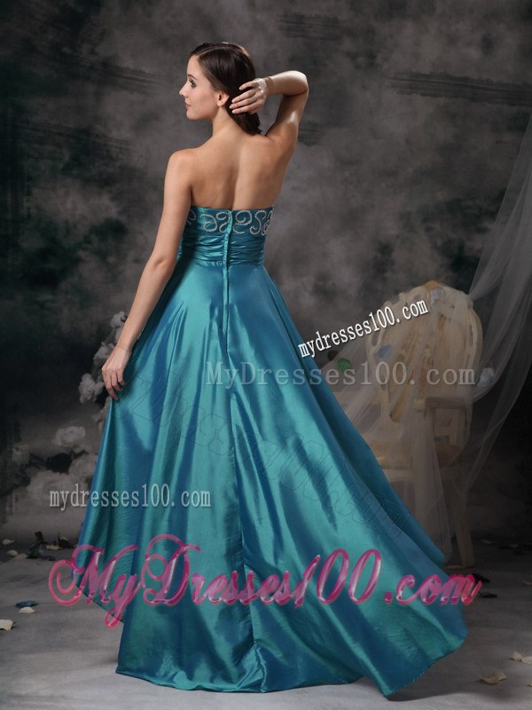 Teal Sweetheart High-low Appliques Prom Homecoming Dress