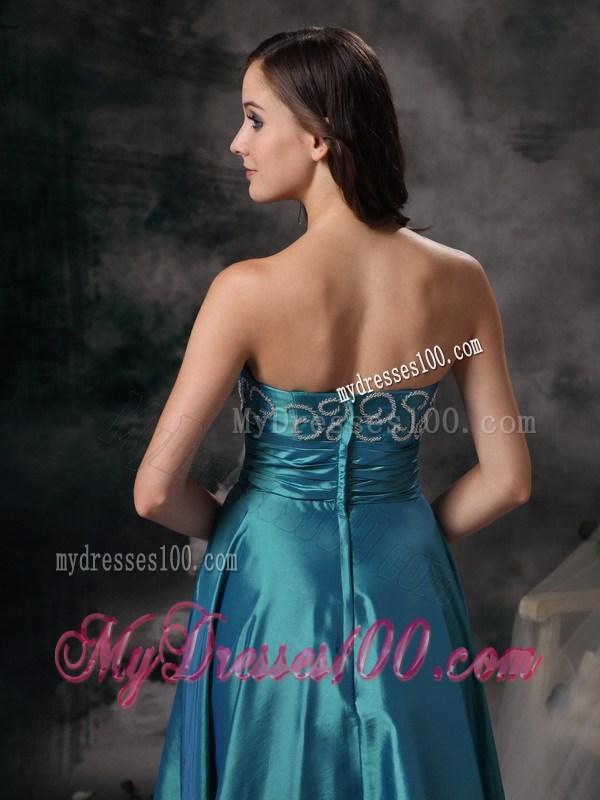Teal Sweetheart High-low Appliques Prom Homecoming Dress