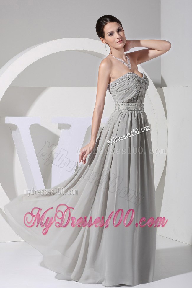 Appliques With Beading Decorate Grey Sweetheart 2013 Prom Dress