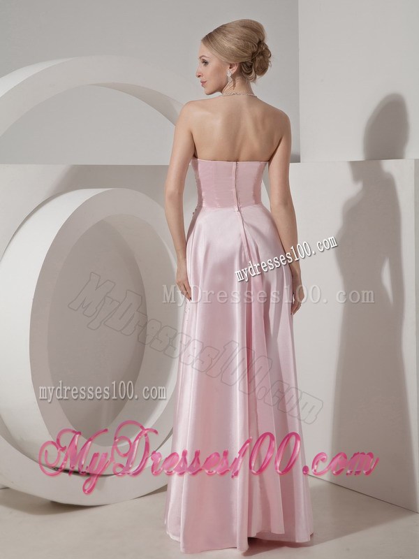 Custom Made Baby Pink Empire Strapless Beading Evening Dress