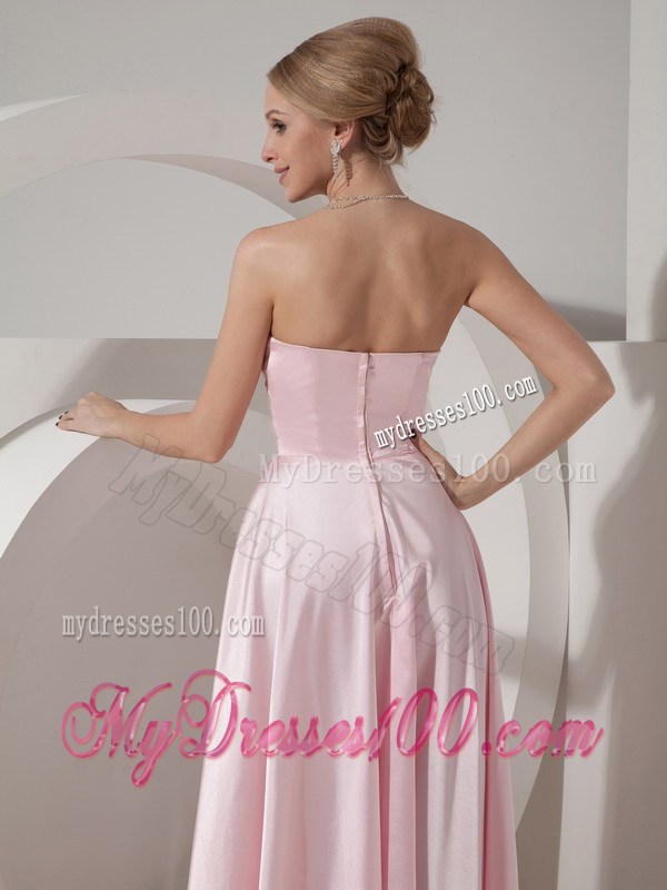 Custom Made Baby Pink Empire Strapless Beading Evening Dress