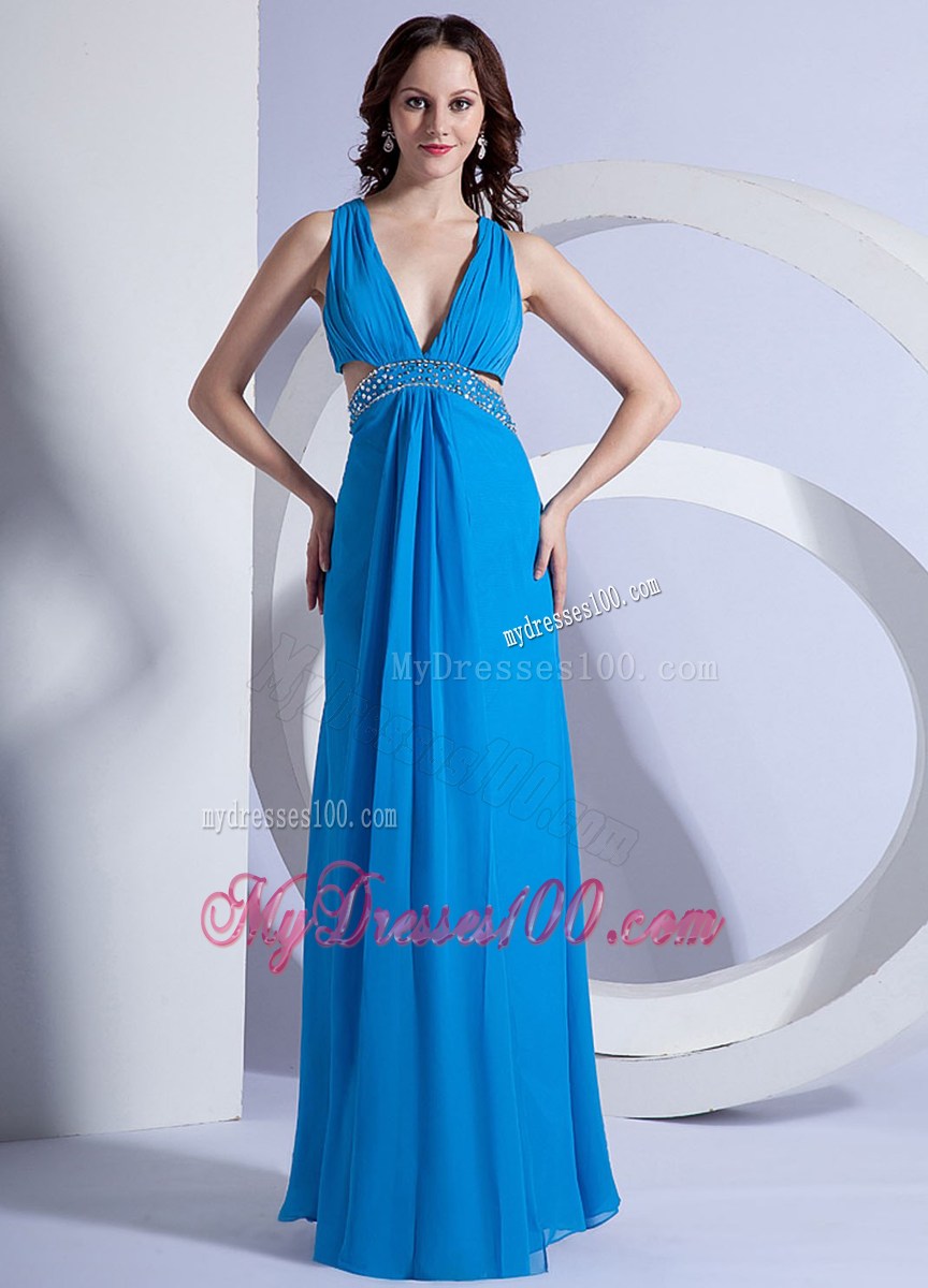 Empire V-neck Floor-length Stylish Prom Dress