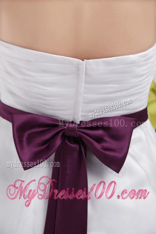 White Strapless Mini-length Appliques Prom Cocktail Dress
