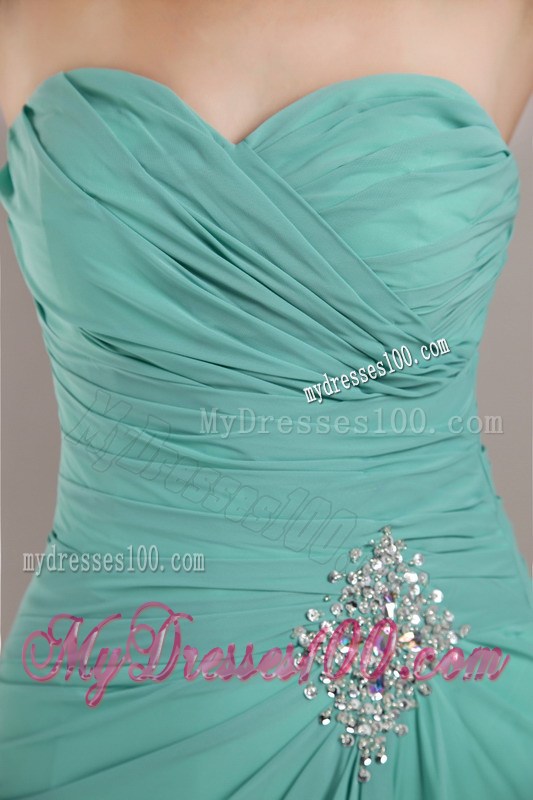 Light Blue Empire Sweetheart Floor-length Beading Prom Dress