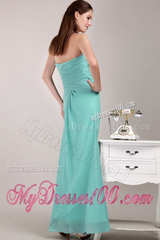 Light Blue Empire Sweetheart Floor-length Beading Prom Dress