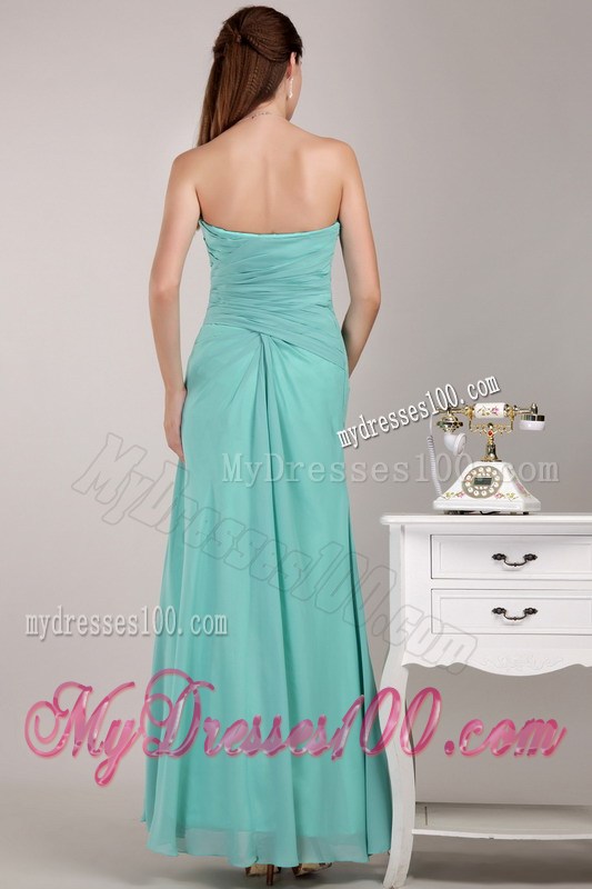Light Blue Empire Sweetheart Floor-length Beading Prom Dress