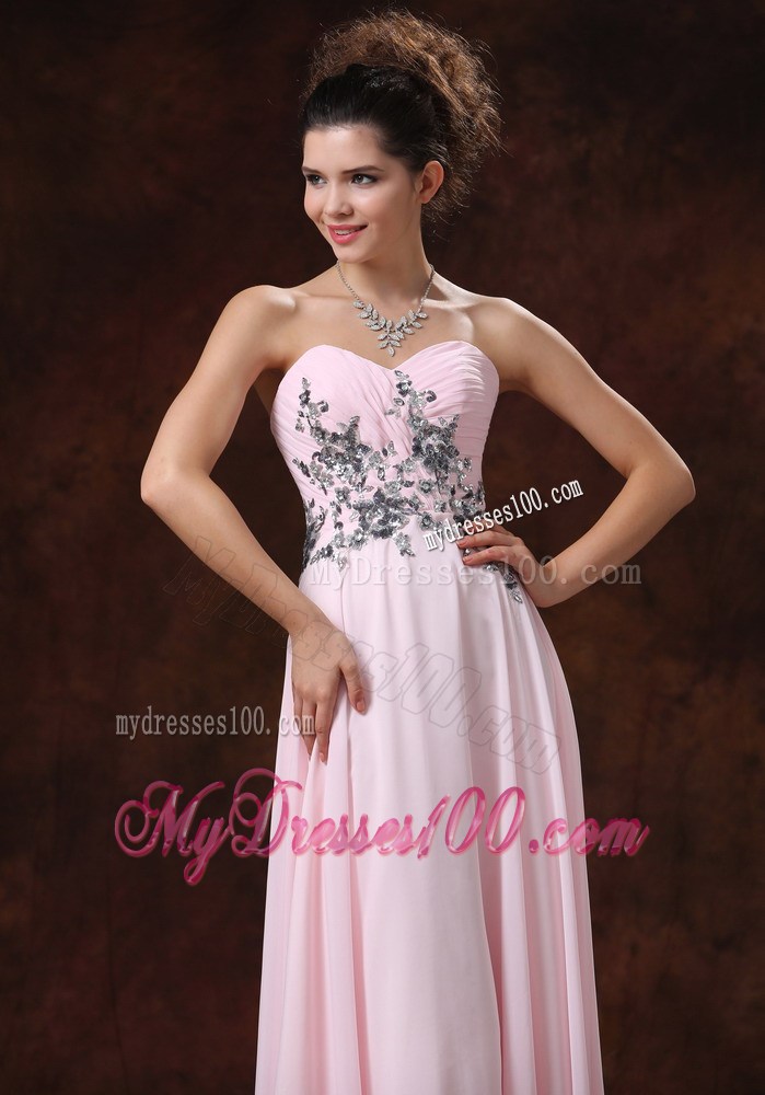 Sweetheart Baby Pink For 2013 Prom Dress With Appliques Decorate Waist