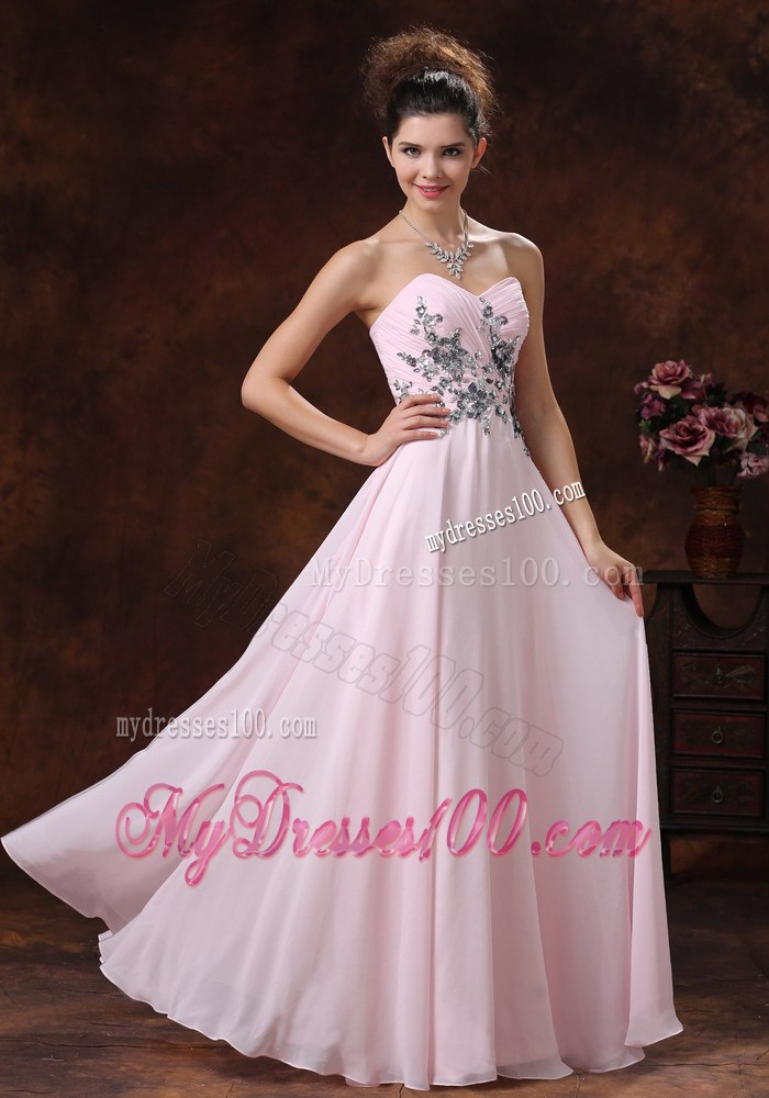 Sweetheart Baby Pink For 2013 Prom Dress With Appliques Decorate Waist