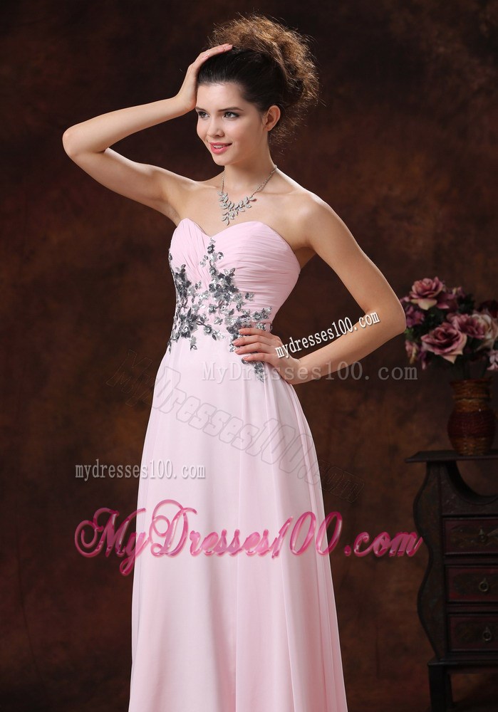 Sweetheart Baby Pink For 2013 Prom Dress With Appliques Decorate Waist