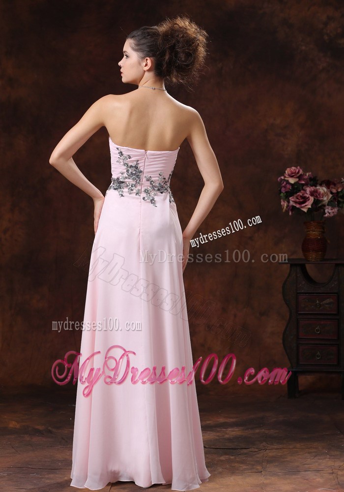 Sweetheart Baby Pink For 2013 Prom Dress With Appliques Decorate Waist