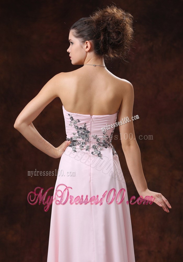 Sweetheart Baby Pink For 2013 Prom Dress With Appliques Decorate Waist