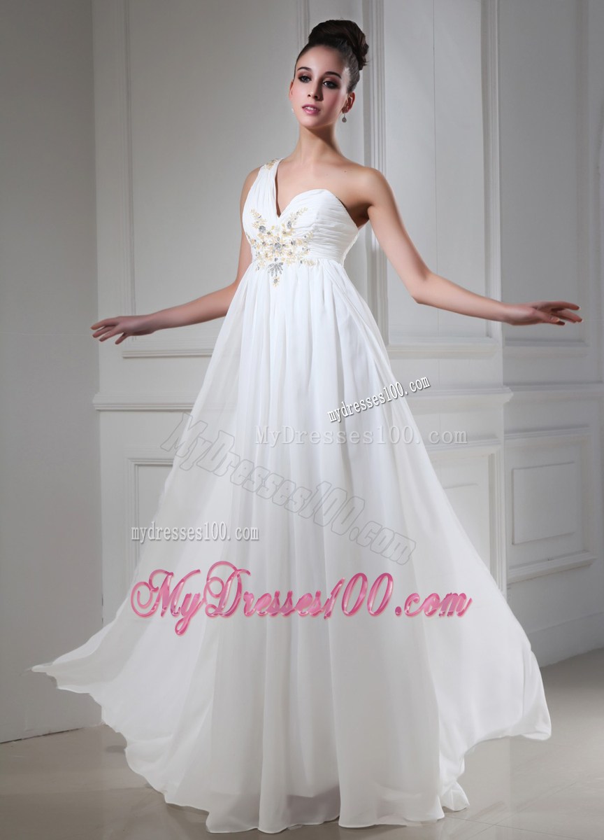 One Shoulder 2013 Prom Dress With Beaded For Custom Made
